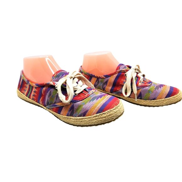 Womens Call It Spring Vegan Multicolor Lace Up Flats. - Picture 2 of 8